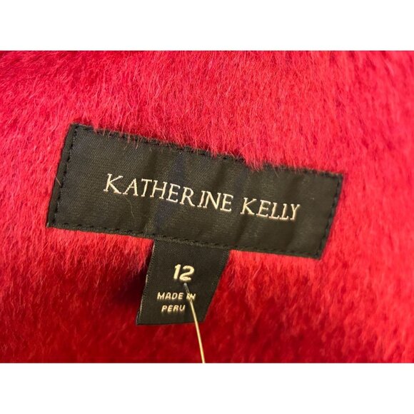 Katherine Kelly Womens Red Belted Wool/Alpaca Coat Size 12 - Picture 12 of 14